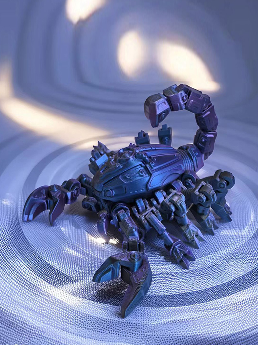3D Printing Action Figure - 3D-geprinte mechanische schorpioen-actionfiguur, volledig beweegbaar cyberpunk-schorpioenmodel,