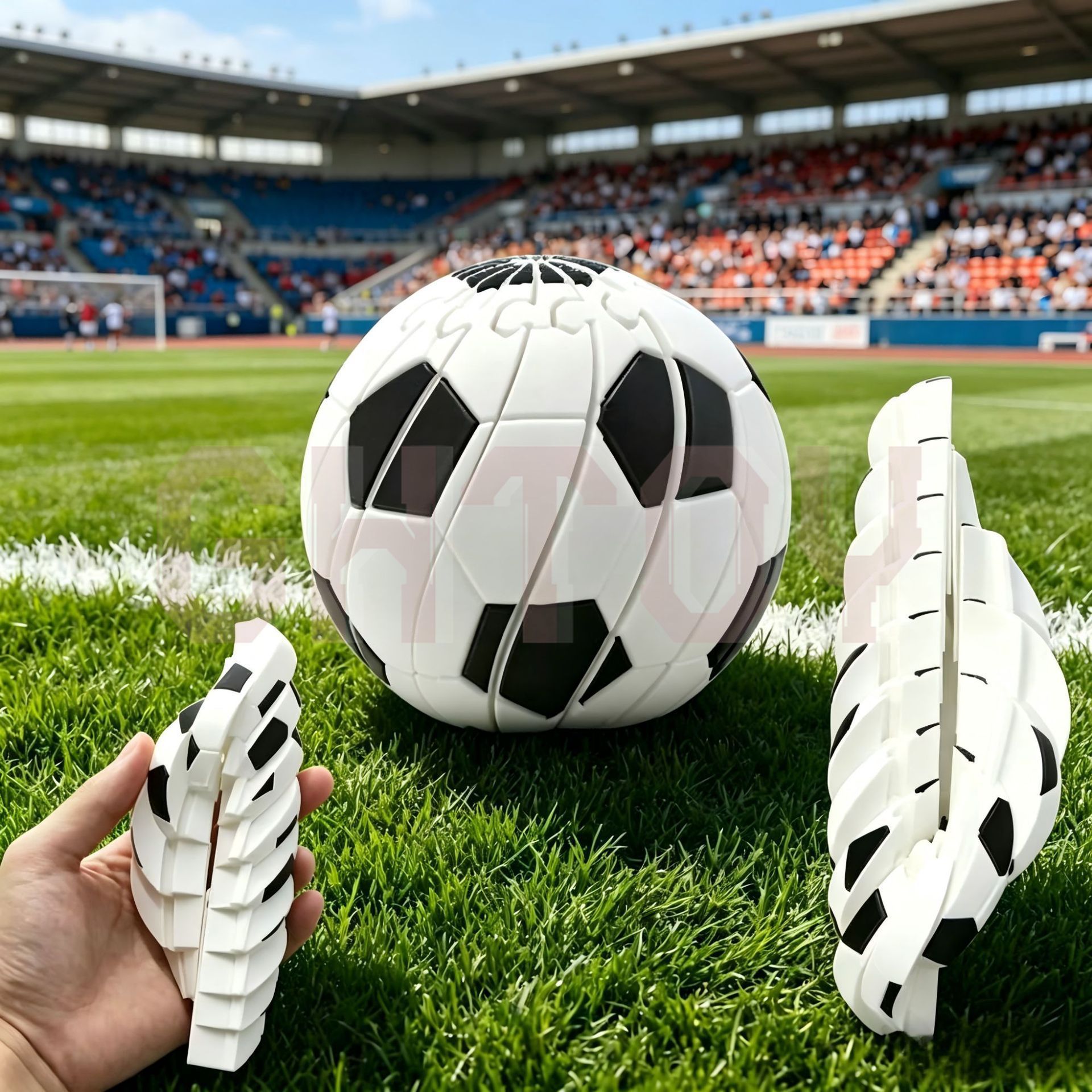 3D Printing Fidget Toys - 3D-geprint transformerend voetbal fidget toy, draaibaar