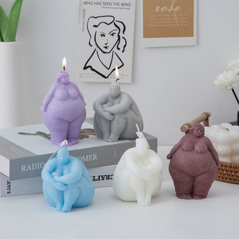 3D Printing Concrete - 3D Dikke Vrouw/man Portret Kaars Siliconen