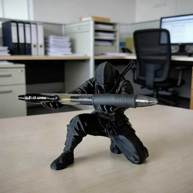 3D Printing Office Setup - Ninja-penhouder 3D-geprinte Samurai-bureaudecoratie, organizer voor kantoorbenodigdheden,