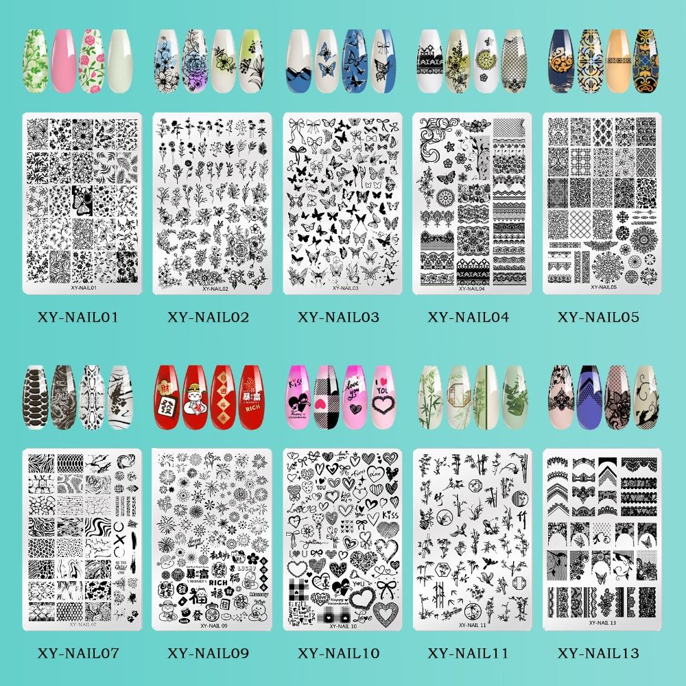 3D Printing Template - NIEUW Roestvrijstalen nagelprintplaat Herbruikbare manicure nageloverdrachtsjabloon
