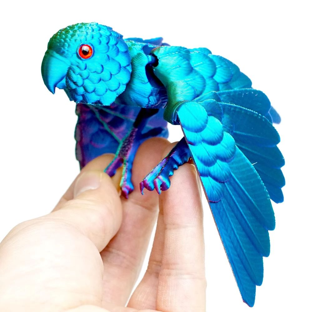 3D Printing Idea - Gesimuleerd oog 3D-geprint papegaaimodel Sprankelende laser